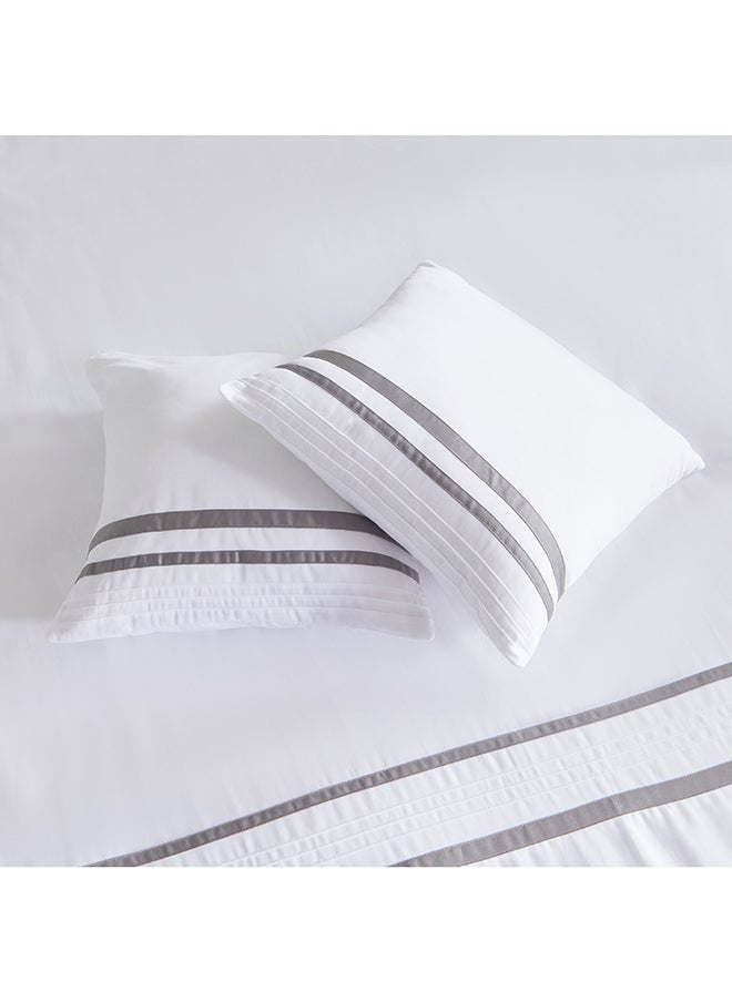 White Haven Voul 5-Piece Stripe Cotton King Comforter Set 220 x 240 cm