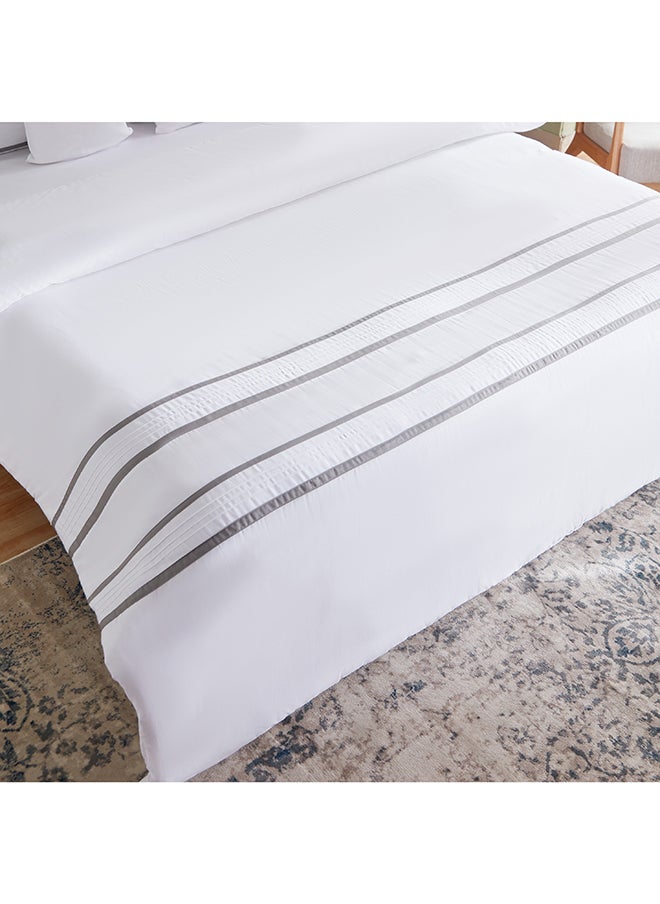 White Haven Voul 5-Piece Stripe Cotton King Comforter Set 220 x 240 cm