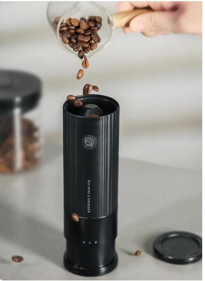 zeroHero Mini RUI Portable Coffee Grinder - Rechargeable, Compact, Lightweight, 18g Capacity, Durable Titanium Plated Stainless Steel, Precise Grinding for Espresso & Pour-Over - Black/White/Green