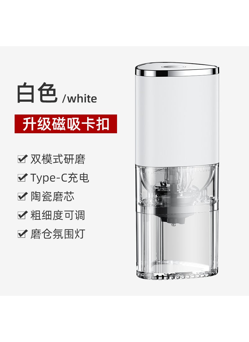 Automatic Portable Coffee Grinder Mini Electric Bean Mill Gift White