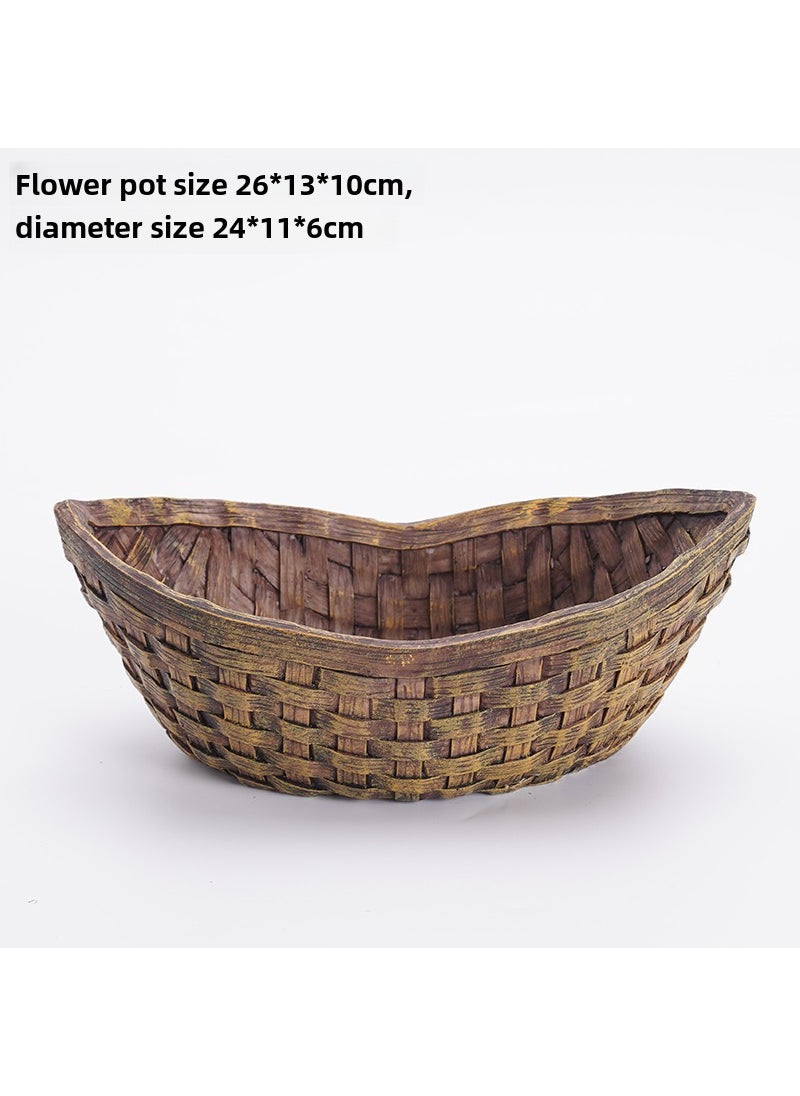 1 x 5 pcs Oversized Imitation Root Planter Pot Decor Deep khaki T