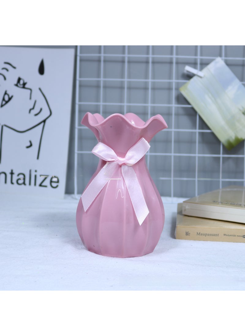 1 x 5 pcs Modern European Style Plastic Flower Pot Pink