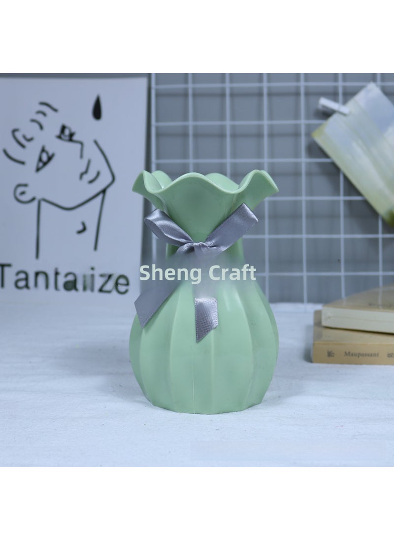 1 x 5 pcs Modern European Style Plastic Flower Pot Green