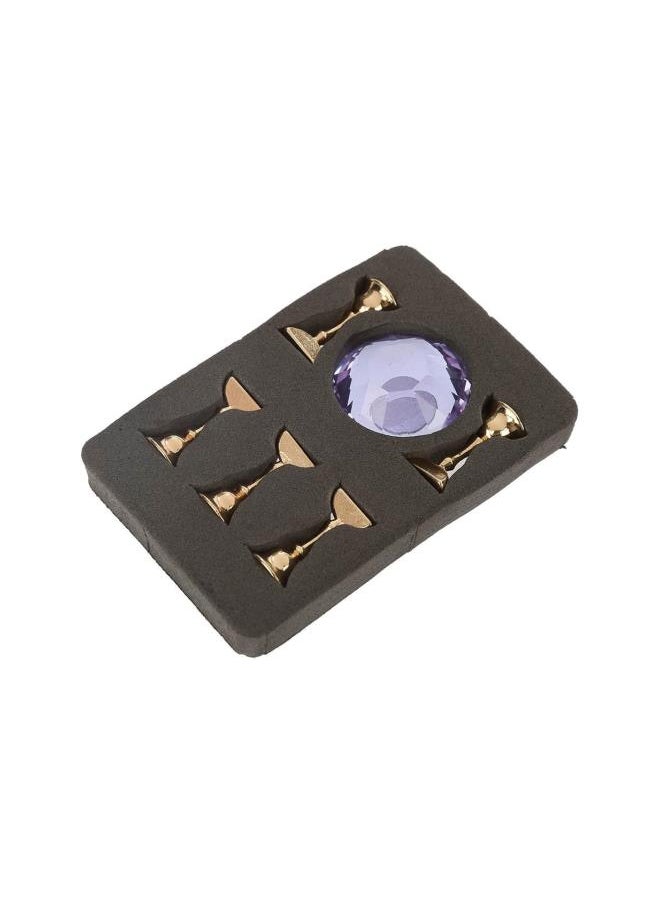 Magnetic Nail Tip Oval Crystal Practice Stand Base Alloy Holder Nail Art Display Stand(Yellow)