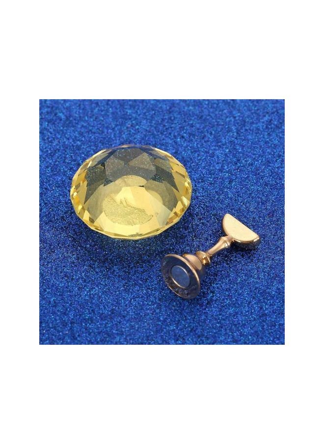 Magnetic Nail Tip Oval Crystal Practice Stand Base Alloy Holder Nail Art Display Stand(Yellow)