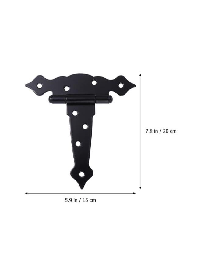 3Pcs Barn Door Hinges Strap Hinge Light Duty Shed Door Hinge Rustic Hinges T Strap Hinges for Wooden Fences (6 inch)