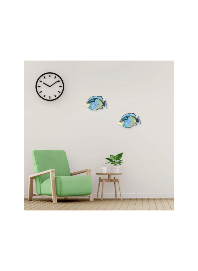 Metal Fish Wall Decor Large Tropical Fish Wall Art Iron Fish Wall Sculpture for Indoor Outdoor Bedroom Office Garden Decor