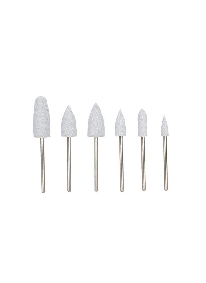 6Pcs Nail Art Grinding Head,Nail Drill Bit Nail Art Electric Manicure Drill Accessories Nail Polish Acrylic Nail Tools Dead Skin Removal Polishing Grinding Head Set Nail Care Tool(06)