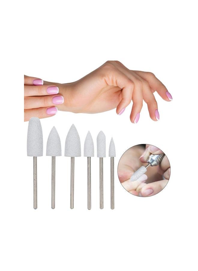 6Pcs Nail Art Grinding Head,Nail Drill Bit Nail Art Electric Manicure Drill Accessories Nail Polish Acrylic Nail Tools Dead Skin Removal Polishing Grinding Head Set Nail Care Tool(06)