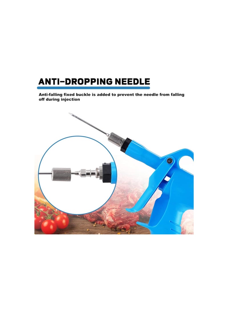 Meat Injector Gun Pump with Hose, 70W Marinade Injector Syringe for Meat, Electric Meat Injector Single Gun Automatic BBQ Meat Syringe