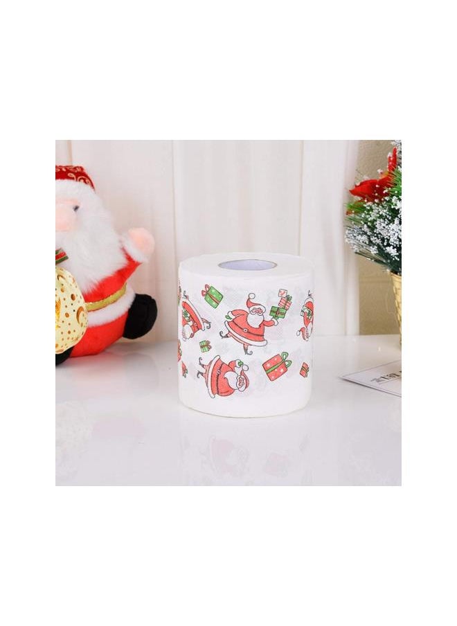 5 Rolls Merry Christmas Santa Claus Toilet Paper Tissue Wood Pulp Tissue Tissue Napkin Hand Roll Towel for Birthday Party Novelty Gift