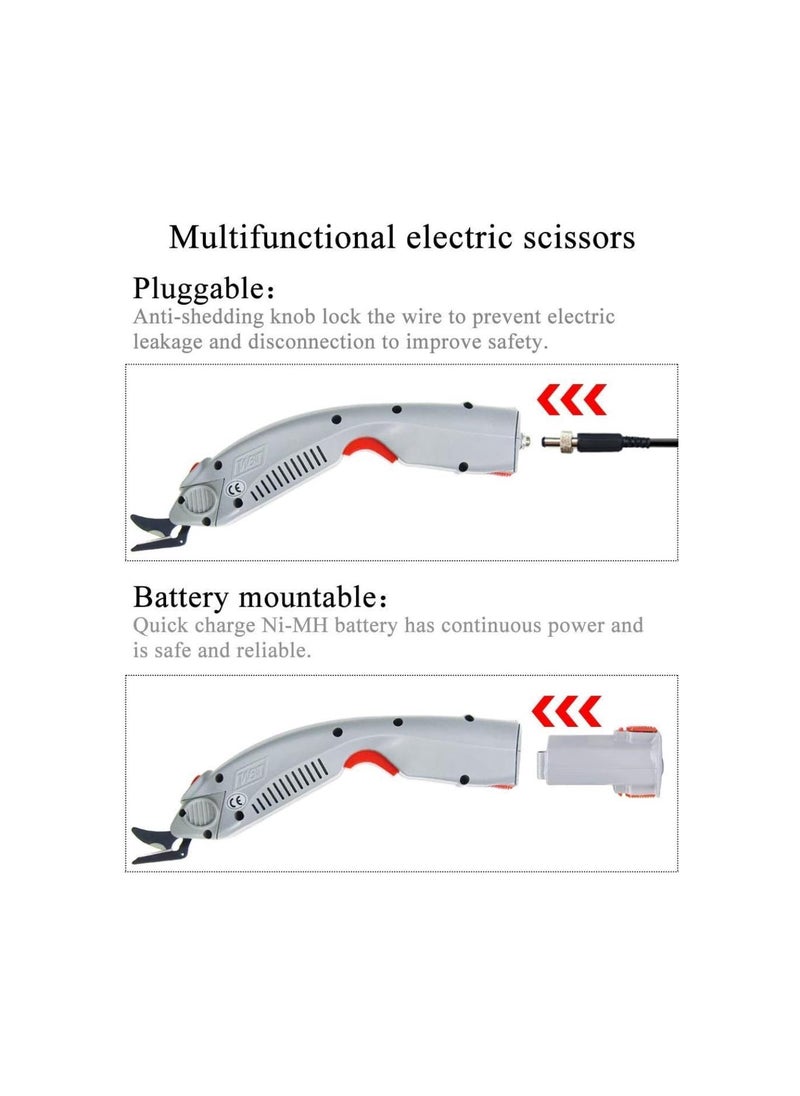 Wbt-1 Electric Fabric Scissors Cordless Fabric Shears Rechargeable Cloth Cutter for Carpet/Leather/Rubber/Paperboard (1 Battery & A Blade)