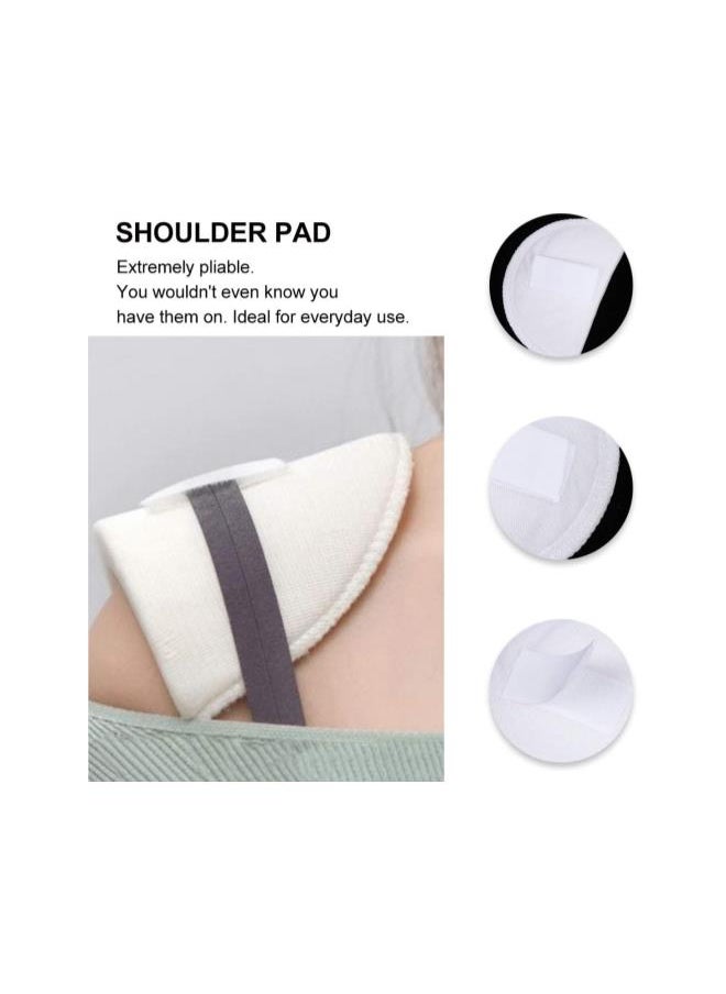 Foam Shoulder Pads Sewing Shoulder Pads Soft Covered Set-in Shoulder Enhancer for Blazer Blouses T Shirt Clothes White