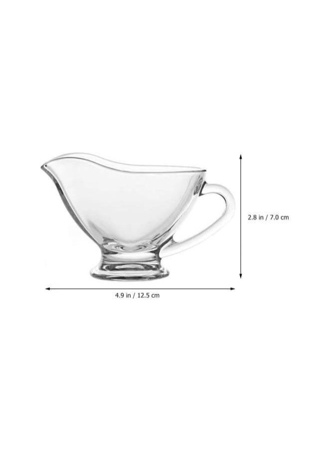 2pcs Saucy Glass Gravy Boat Dishes with Handle Spout for Gravy Salad Dressings Milk Broth Creamer 220ml