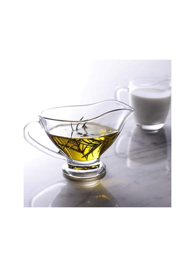 2pcs Saucy Glass Gravy Boat Dishes with Handle Spout for Gravy Salad Dressings Milk Broth Creamer 220ml