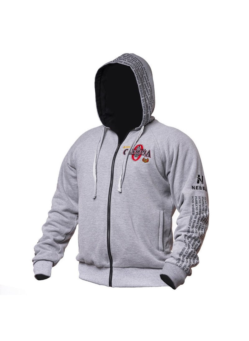 Muscle Fitness Hoodie Mens Casual Sportswear Autumn Winter 2019 Gray