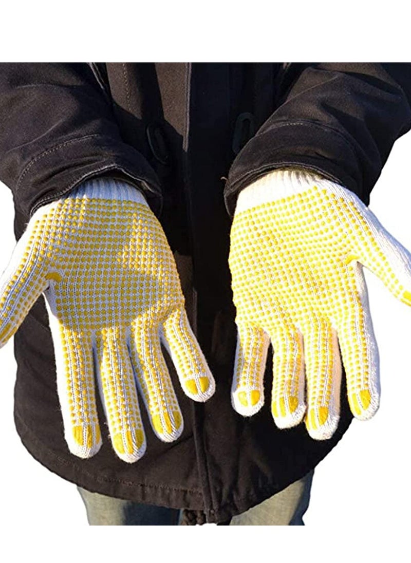 6 Pack Stretchable Gardening Gloves, Cut Resistant Gloves KASTWAVE Protective Second Skin Working Gloves Fine Assembly, Constructions, Keeps Your Hands Cool (Yellow)