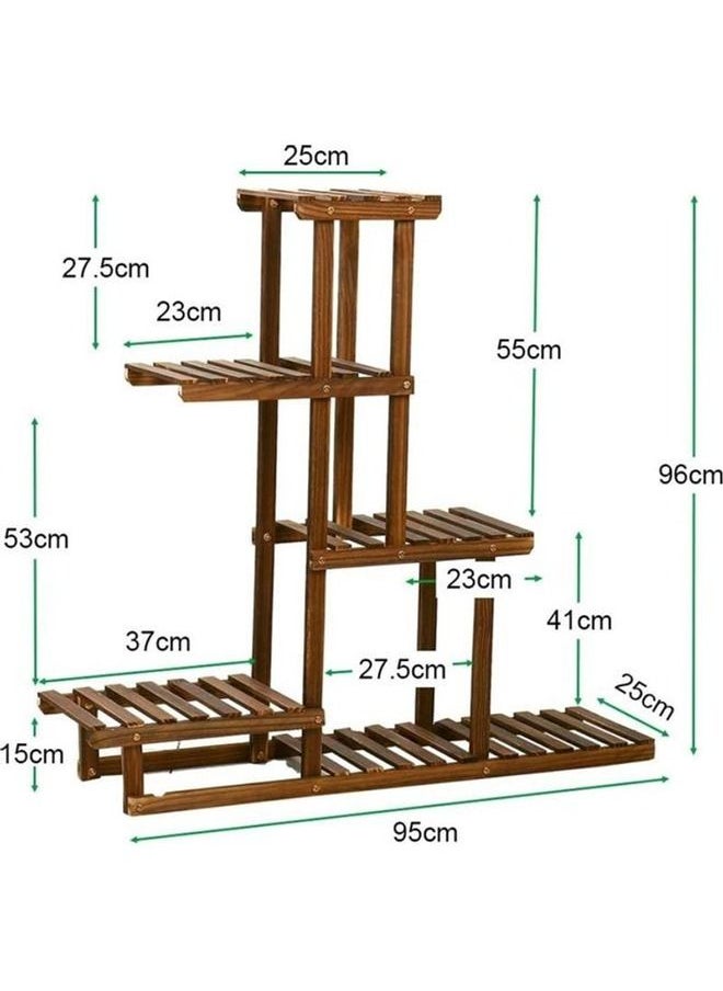 Bamboo Plant Pots Shelf Stand 95 x 25 x 96 cm