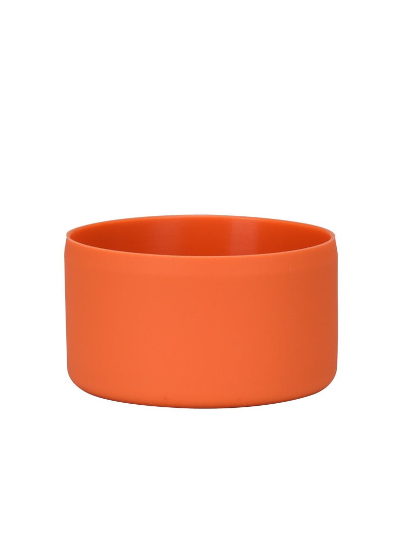 1 x 5 pcs 2024 New Insulated Cup Base Anti-Slip Thickened Silicone Sleeve Cinnabar Orange-Dot Cup Applicable