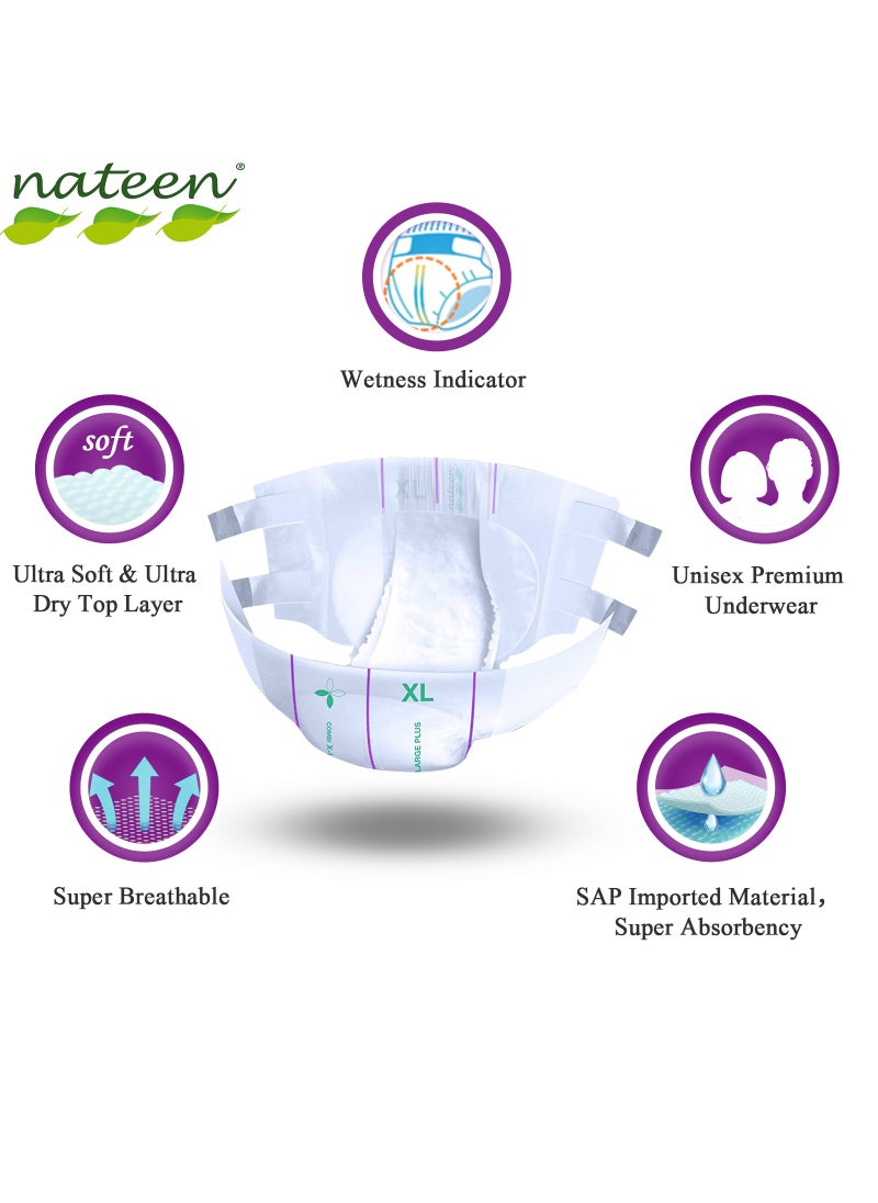 Super Ultra Incontinence Adult Diaper, X-Large,Waist Size 130-175cm,80 Count Adult Diapers,Disposable Underwear for Men&Women,Briefs with Maximum Absorbency, Leak Protection-4800ml Absorbency.