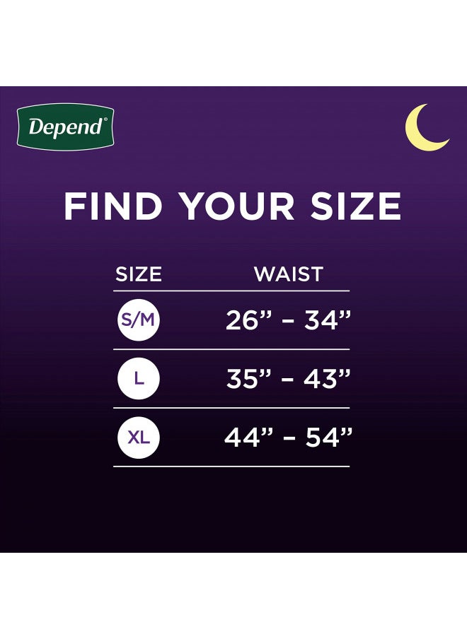 Depend Night Defense Adult Incontinence Underwear for Men, Disposable, Overnight, Large, Grey, 14 Count, Packaging May Vary