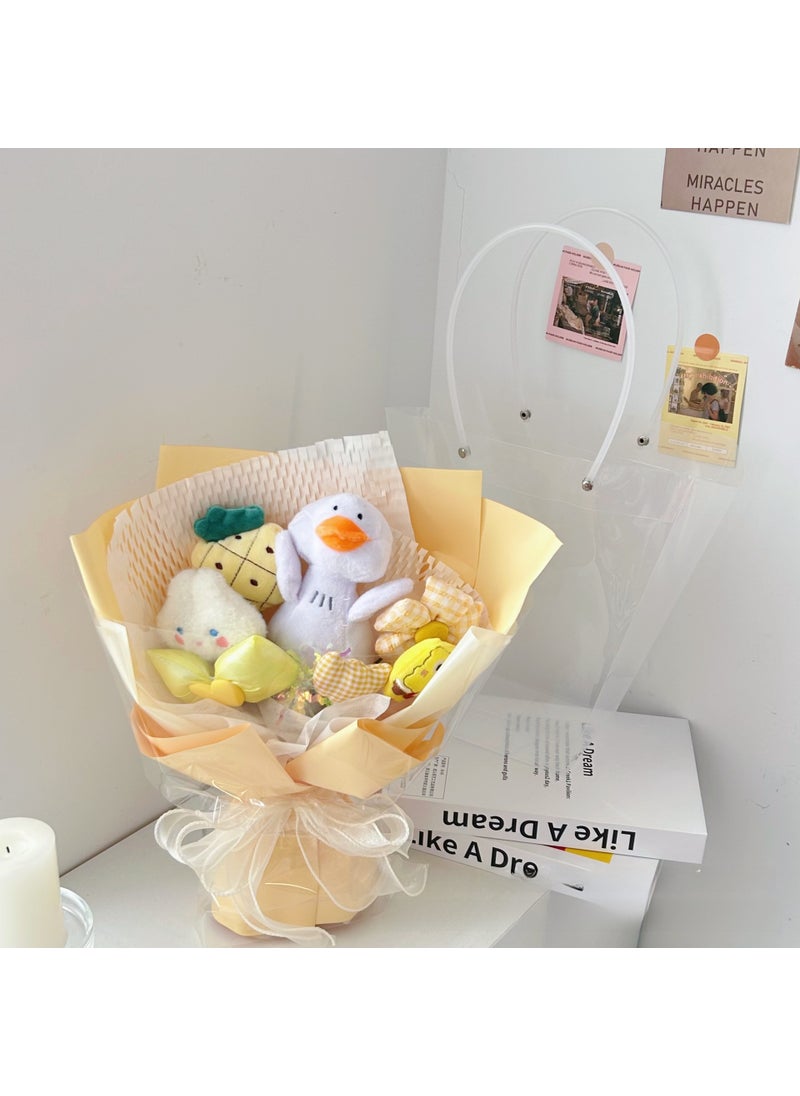 Teachers Day Plush Bouquet Stuffed Toy Gift WO014-Yellow Duck Handbag Gift Bag Greeting Card Lamp