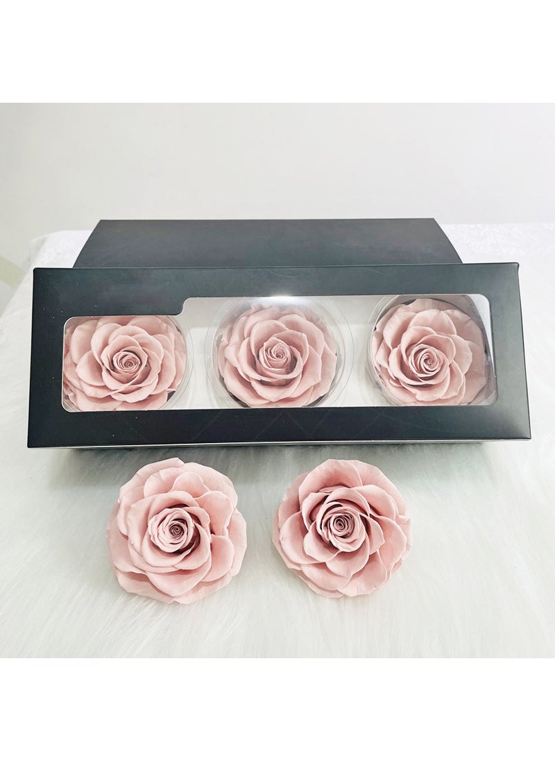 Preserved Rose Heads A-Grade 3-Pack 7-8cm Card Pink