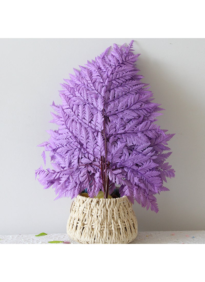 1 x 5 pcs Preserved Fern Leaves for DIY Scented Candle Floral Decor Violet [10 sticks/bunch]]