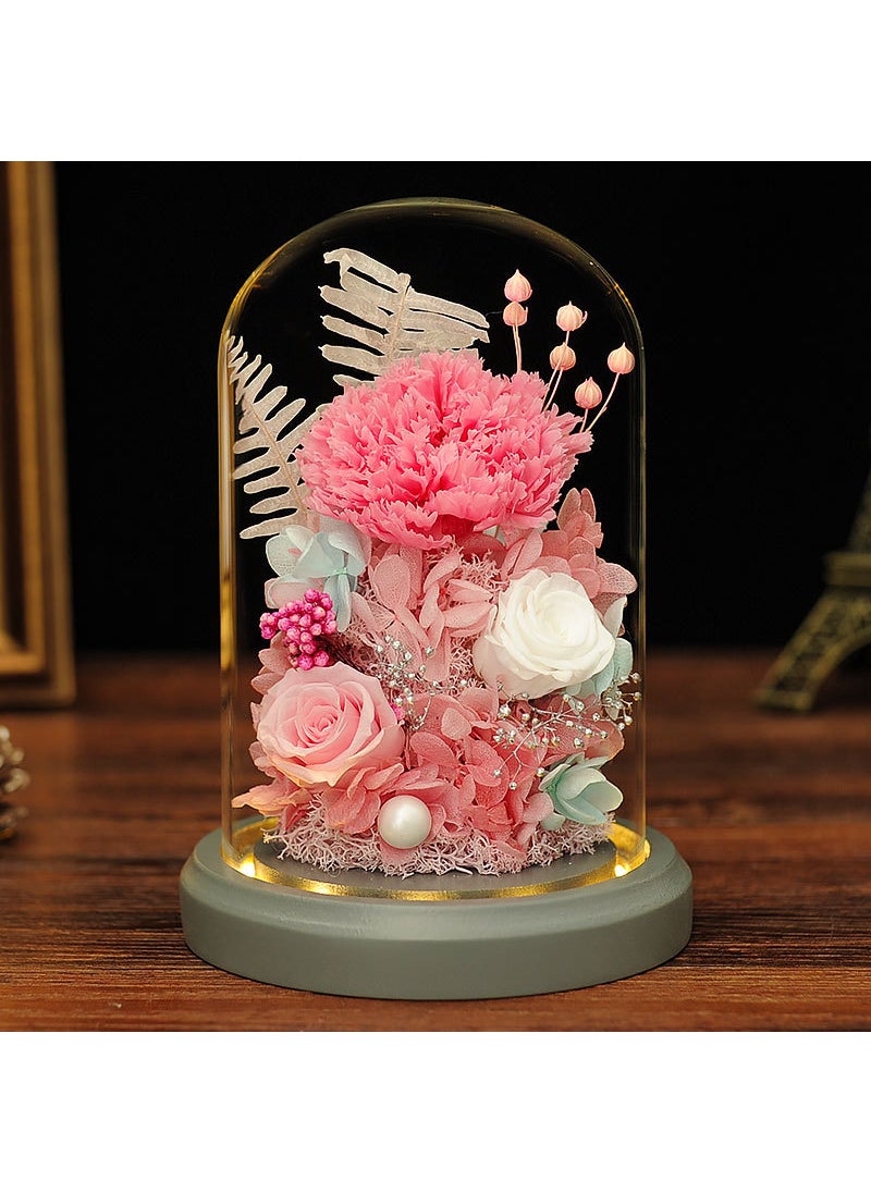 Christmas Preserved Carnation Glass Dome Gift The years are quiet.