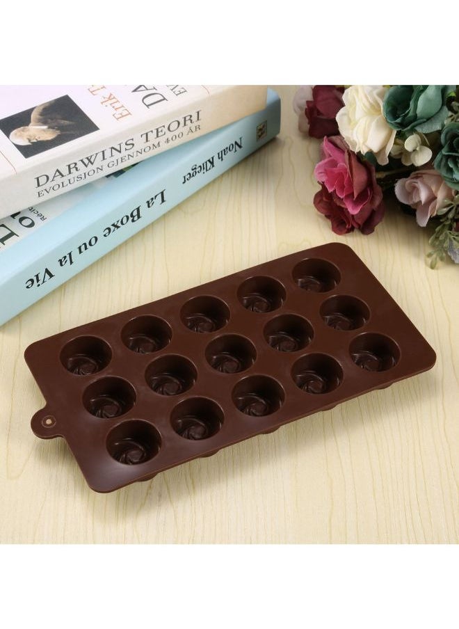 15-Slot Chocolate Candy Cake Mould Brown 21.5centimeter