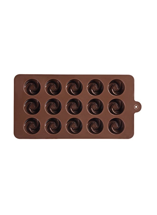 15-Slot Chocolate Candy Cake Mould Brown 21.5centimeter