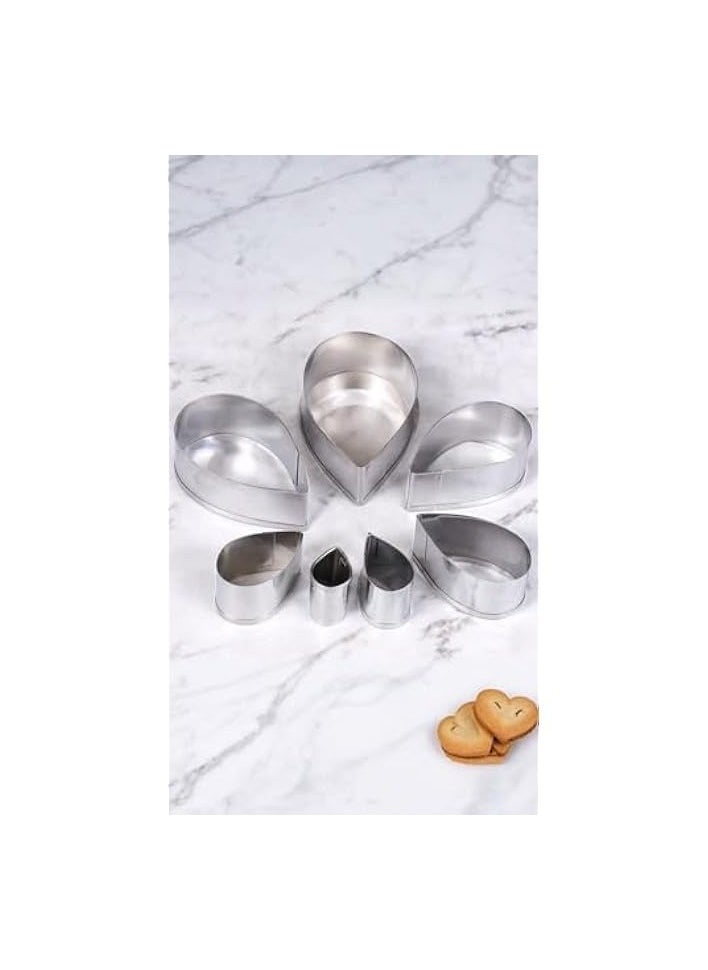 Stainless Steel Rose Petal Molds - DIY Baking & Fondant Cutters for Delightful Desserts, Sandwiches, and More - Set of 7