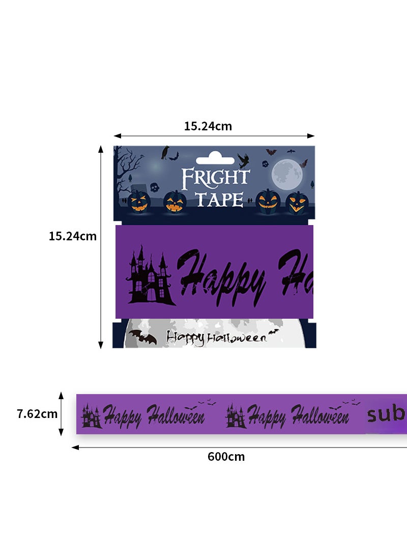 1 x 5 pcs Halloween Skull Caution Tape Decor 6 m-Purple