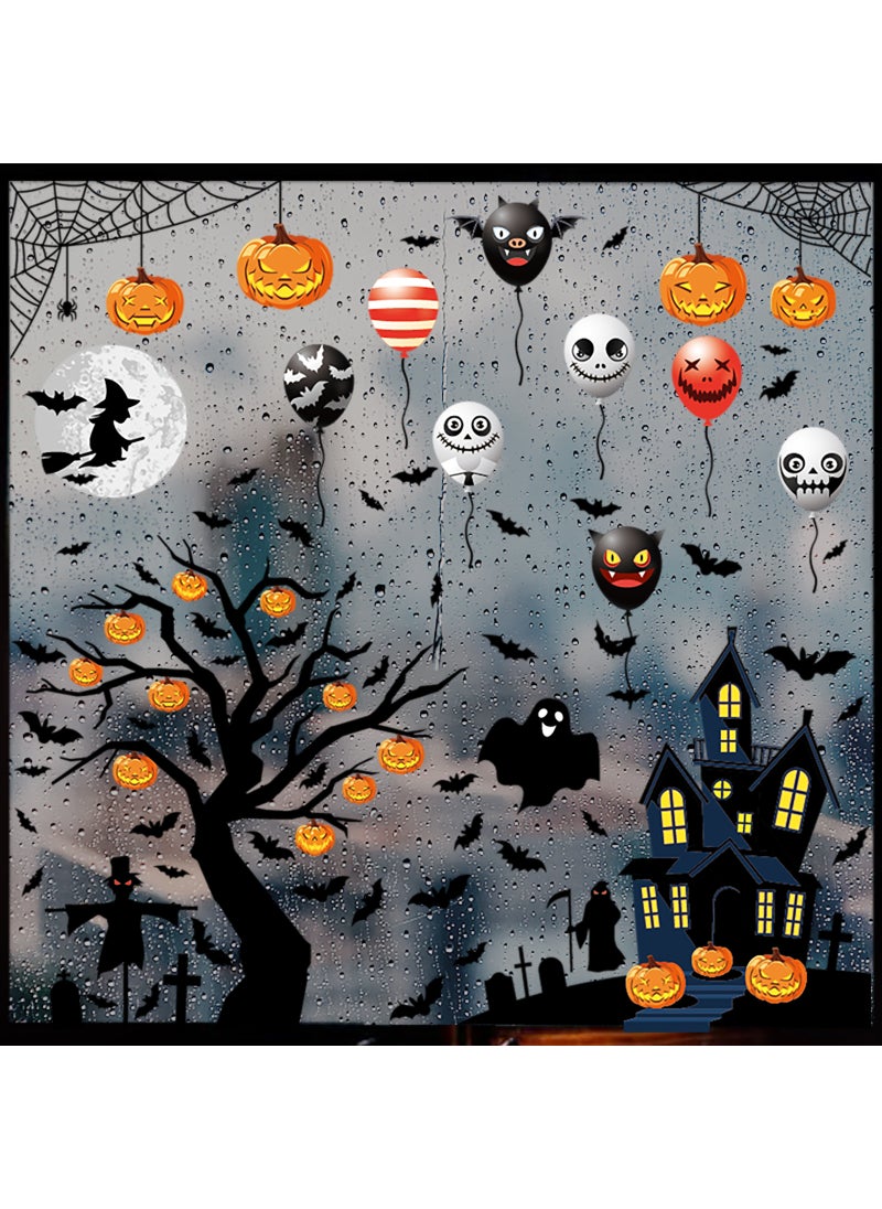 1 x 5 pcs Halloween Haunted House Sticker Decals Witch Ghost Bat Main Image suit BQ137-138-139 + XC023