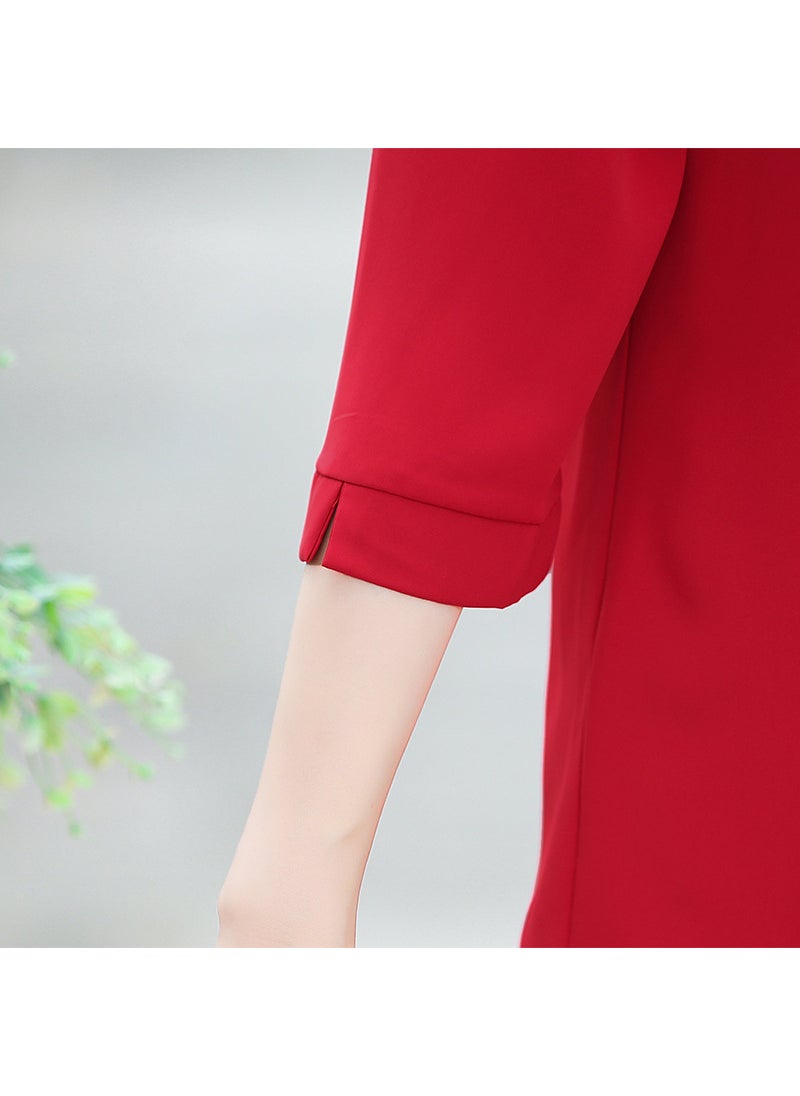 Fashionable Spring Summer Mothers Blouse Red