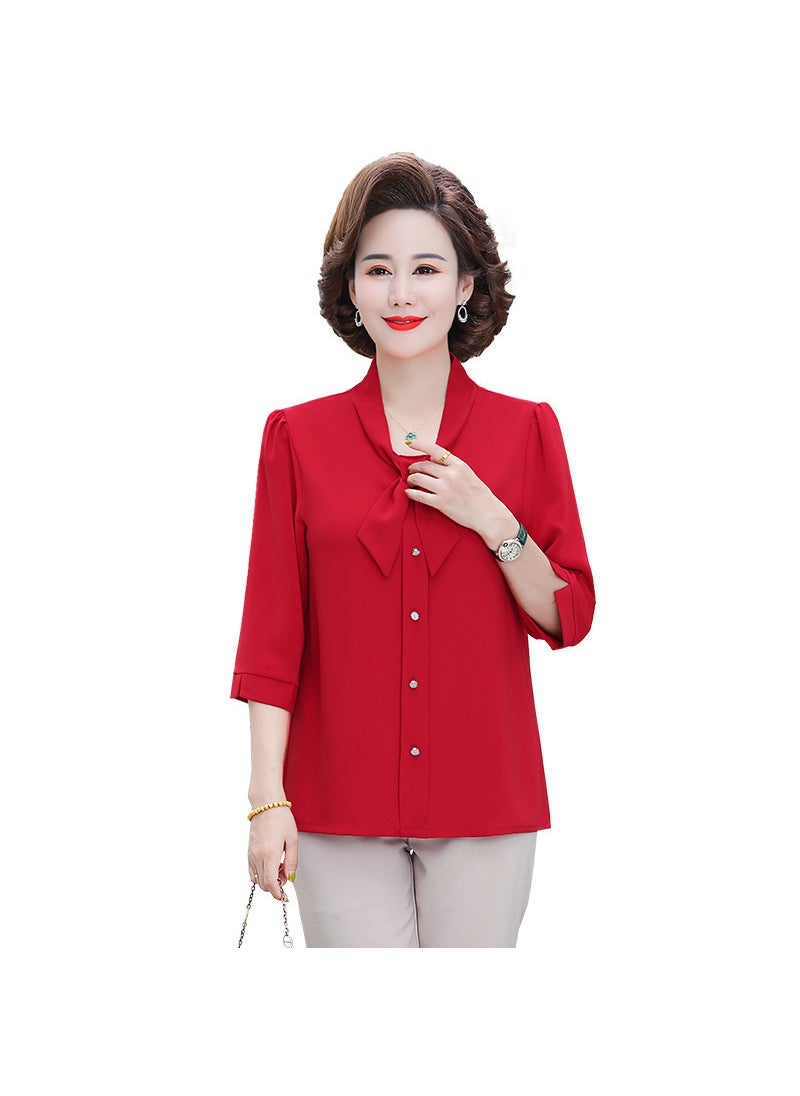 Fashionable Spring Summer Mothers Blouse Red