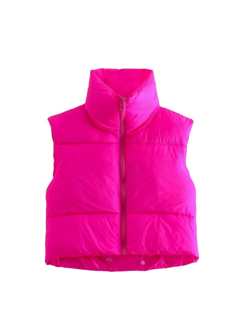 1 x 5 pcs 2022 Fall Womens Vest Sleeveless Fashion Rose Red