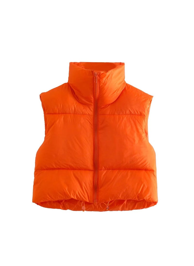 1 x 5 pcs 2022 Fall Womens Vest Sleeveless Fashion Orange