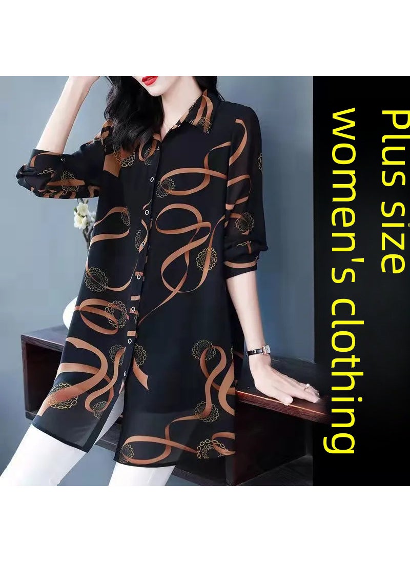 1 x 5 pcs Spring Floral Print Loose Shirt for Moms Yellow