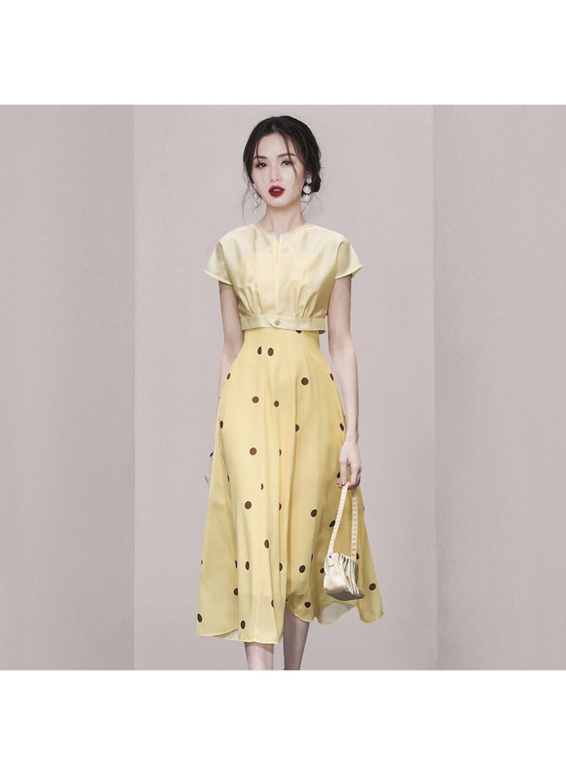 1 x 5 pcs Chic Strapless Polka Dot Dress Set Picture Color