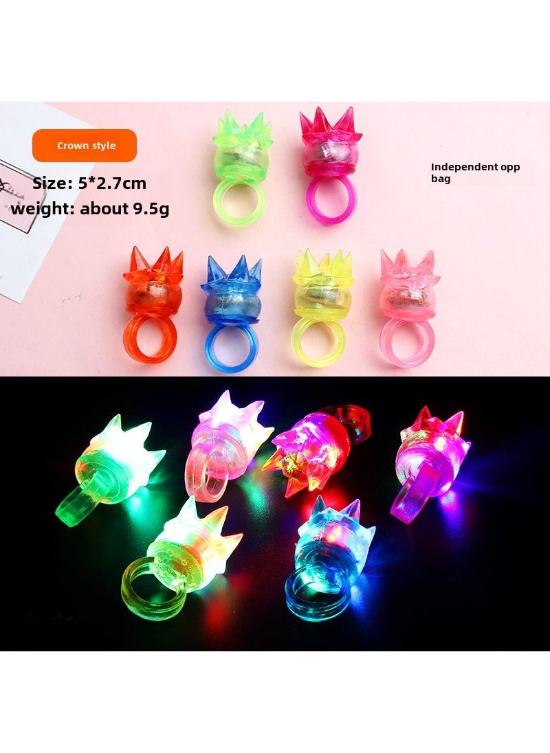 1 x 5 pcs Glowing Strawberry Crown LED Ring Light-Up Toy Crown style