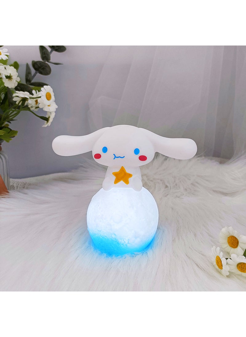 1 x 5 pcs Cute DIY Squishy Cinnamon Dog Moon Glow Light Toy for Kids Yugui Dog