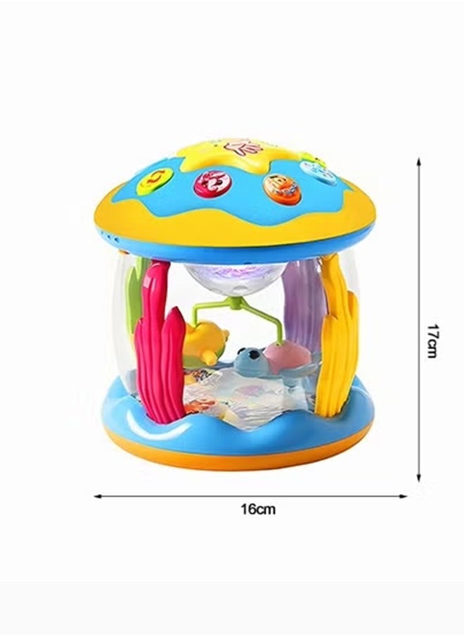 Baby Toys 6 to 12 Months - Musical Learning Infant Toys 1+ Age Babies Ocean Rotating Light Up Toys for Toddlers 1+ Age Boys Girls Baby Gifts Blue