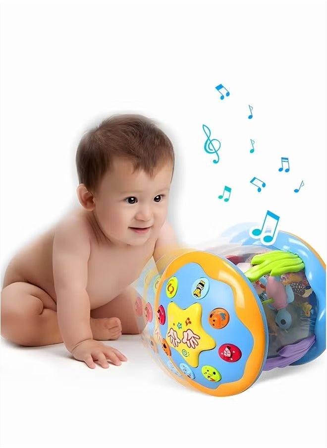 Baby Toys 6 to 12 Months - Musical Learning Infant Toys 1+ Age Babies Ocean Rotating Light Up Toys for Toddlers 1+ Age Boys Girls Baby Gifts Blue