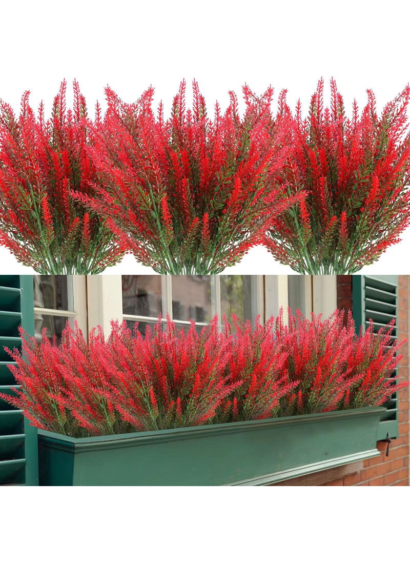 1 x 5 pcs Lavender Artificial Wheat Spike Plastic Flower Pot red