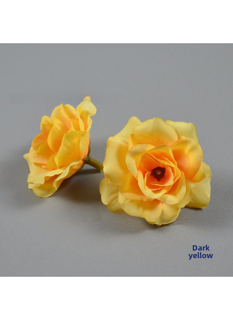 1 x 5 pcs Miniature Artificial Rosebuds for DIY Crafts Dark yellow