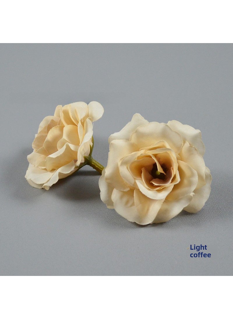 1 x 5 pcs Miniature Artificial Rosebuds for DIY Crafts Light coffee