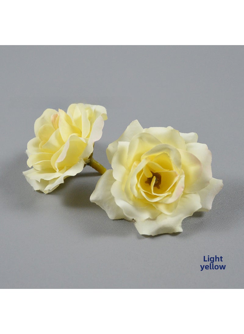 1 x 5 pcs Miniature Artificial Rosebuds for DIY Crafts Light yellow