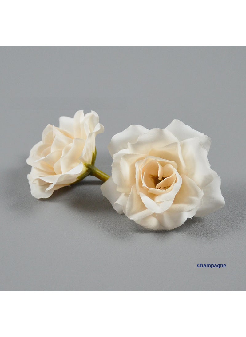 1 x 5 pcs Miniature Artificial Rosebuds for DIY Crafts Champagne