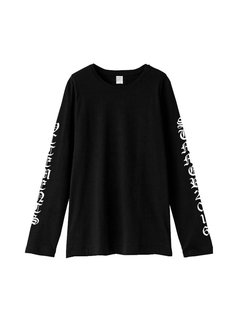 1 x 5 pcs BTS Jimin Style Oversized White Print Tee Black